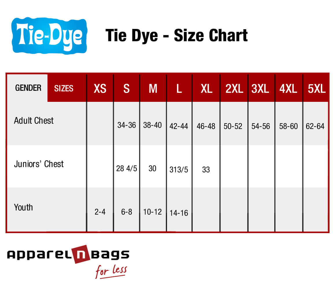 Tie-Dye Brand - Size Chart