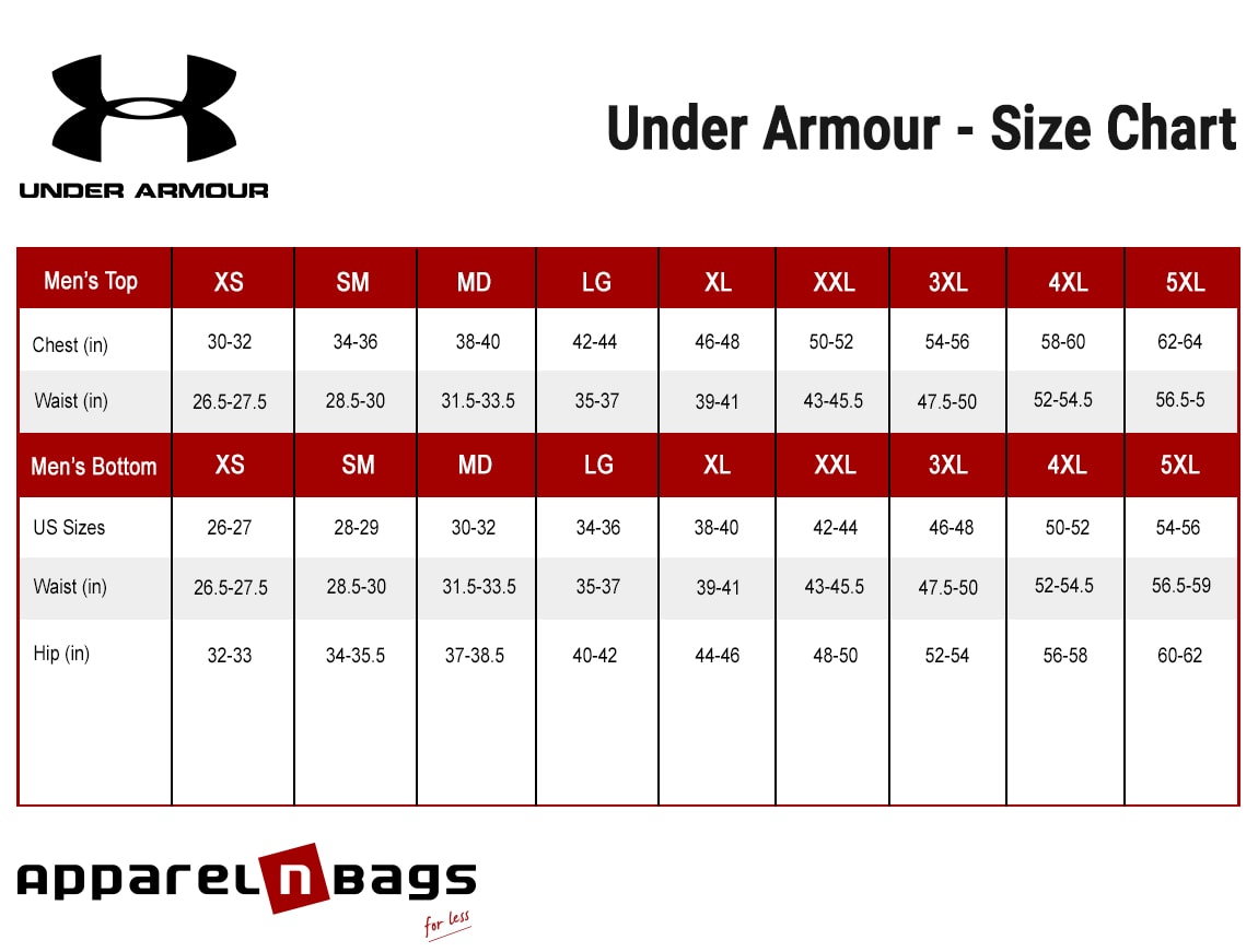 Under Armour - Size Chart 