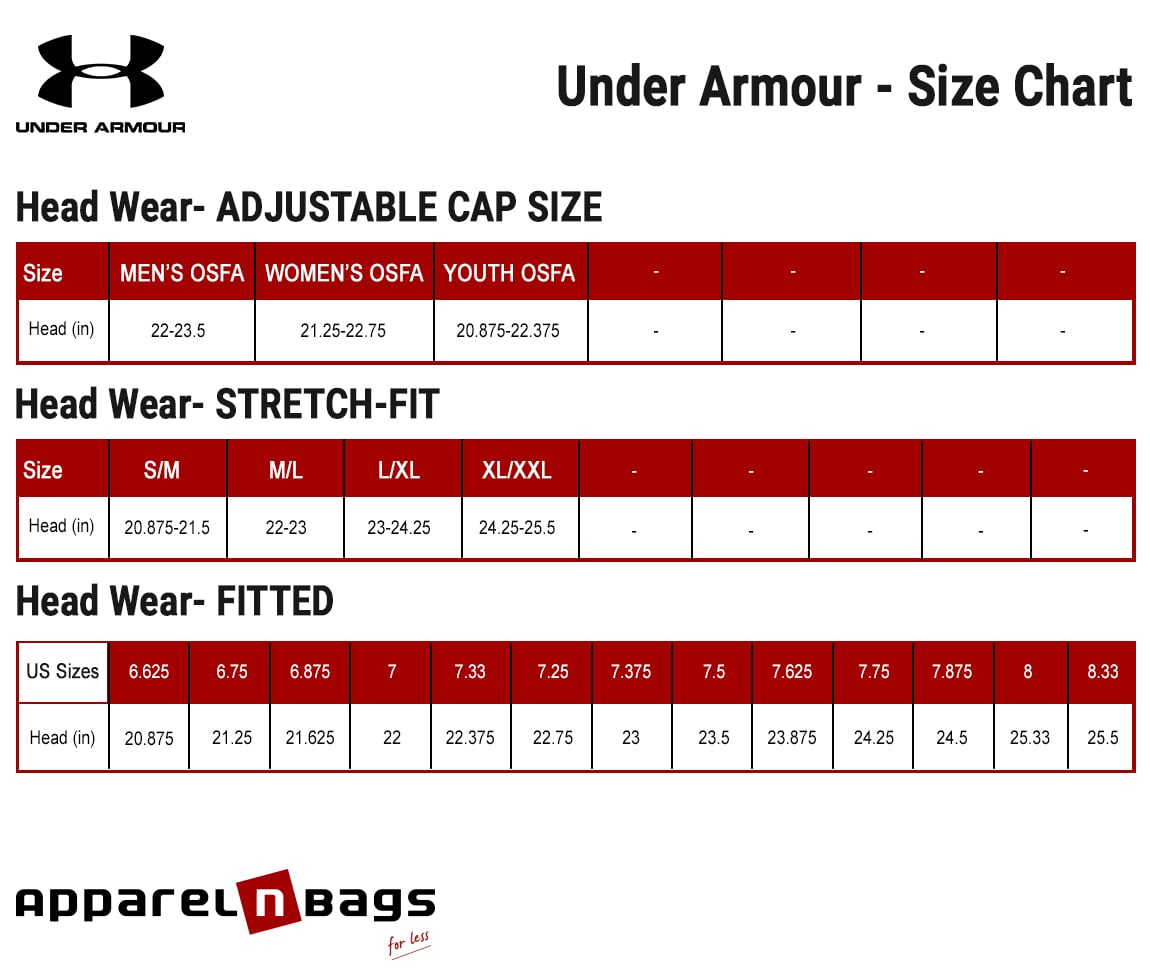 Under Armour - Size Chart