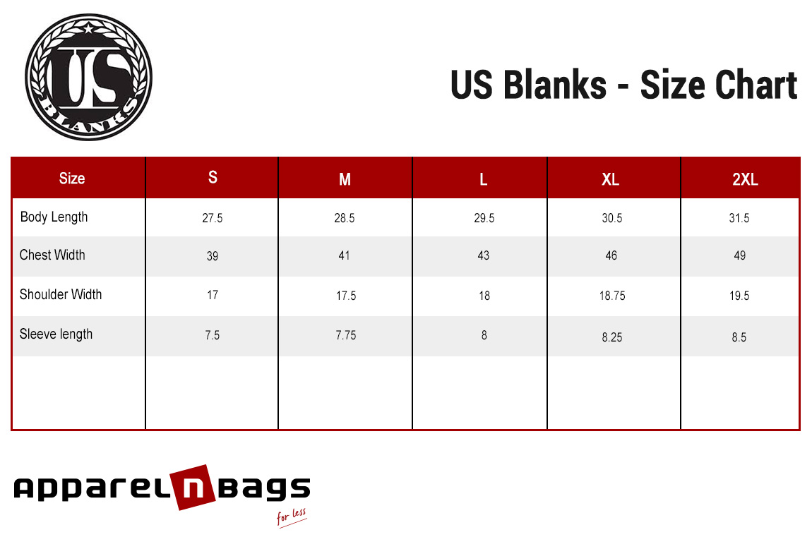 US Blanks - Size Chart