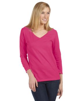 Bella + Canvas 6425 Women's Missy 3/4-Sleeve V-Neck Jersey T-Shirt