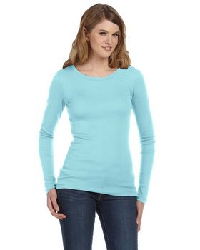 Bella + Canvas 8751 Women's Sheer Mini Rib Long-Sleeve T-Shirt