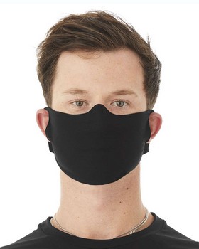 Lightweight Fabric Face Cover Mask - 100% Airlume Cotton - Black - One Size