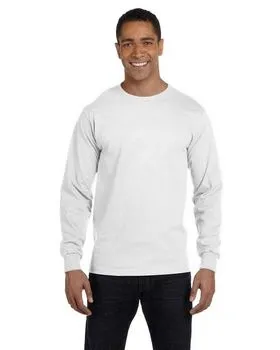 Hanes 1901 Men's Big & Tall Long Sleeve T-Shirt - White 3XL