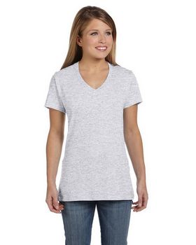 Hanes S04V Women's 100% Ringspun Cotton nano T V Neck T Shirt