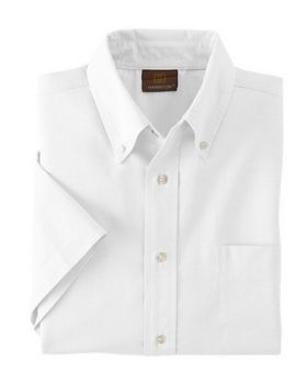 Harriton M600S Men's Short-Sleeve Oxford with Stain Release
