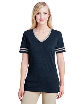Jerzees 602WVR Ladies Tri-Blend Varsity V-Neck T-Shirt