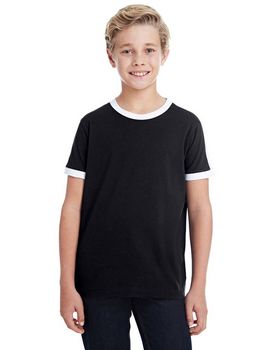 Lat 6132 Youth Soccer Ringer Fine Jersey T-Shirt