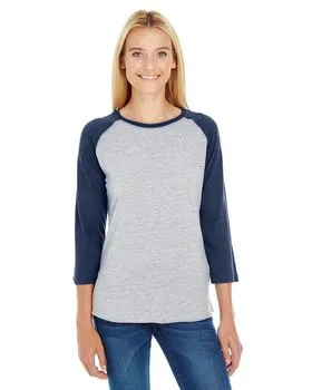 LAT Ladies' Long Sleeve Fine Jersey Lace-Up T-Shirt, Vint Smoke / XL