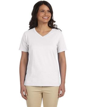 LAT L3587 Women's Combed Ringspun Jersey V-Neck T-Shirt
