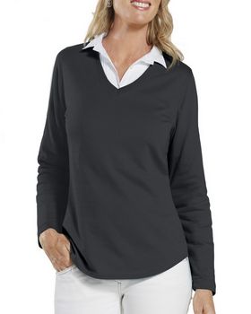 Lat L3761 Women's Lightweight French Terry V Neck Pullover