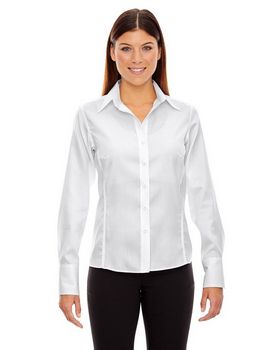North End 78635 Women's Legacy Wrinkle-Free Jacquard Taped Shirt