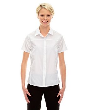 North End 78675 Women's Charge Recycled Polyester Performance Short-Sleeve Shirt