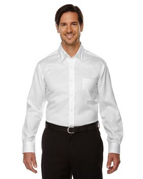 North End 88635 Men's Legacy Two-Ply 80s Cotton Jacquard Taped Shirt