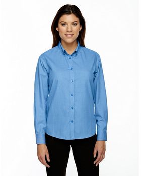 North End 77040 Women's Echelon Blend Houndstooth Taped Shirt
