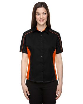 North End 77042 Women's Fuse Color Block Twill Shirts