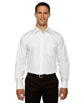 North End 87037 Men's Luster Wrinkle Resistant Cotton Blend Poplin Taped Shirt