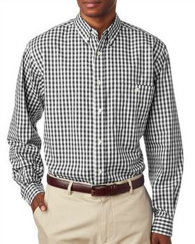 Ultraclub 8385 Men's Medium-Check Woven