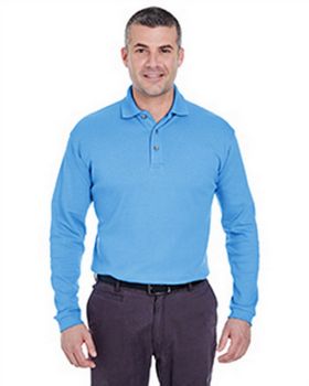 Ultraclub 8501 Men's Long-Sleeve Interlock Polo Shirt