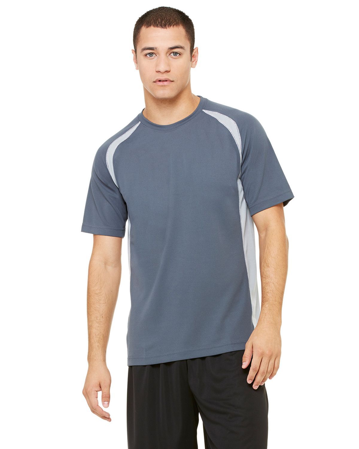 All Sport M1004 Men’s 4.3 oz. Short-Sleeve Colorblocked Crew T-Shirt