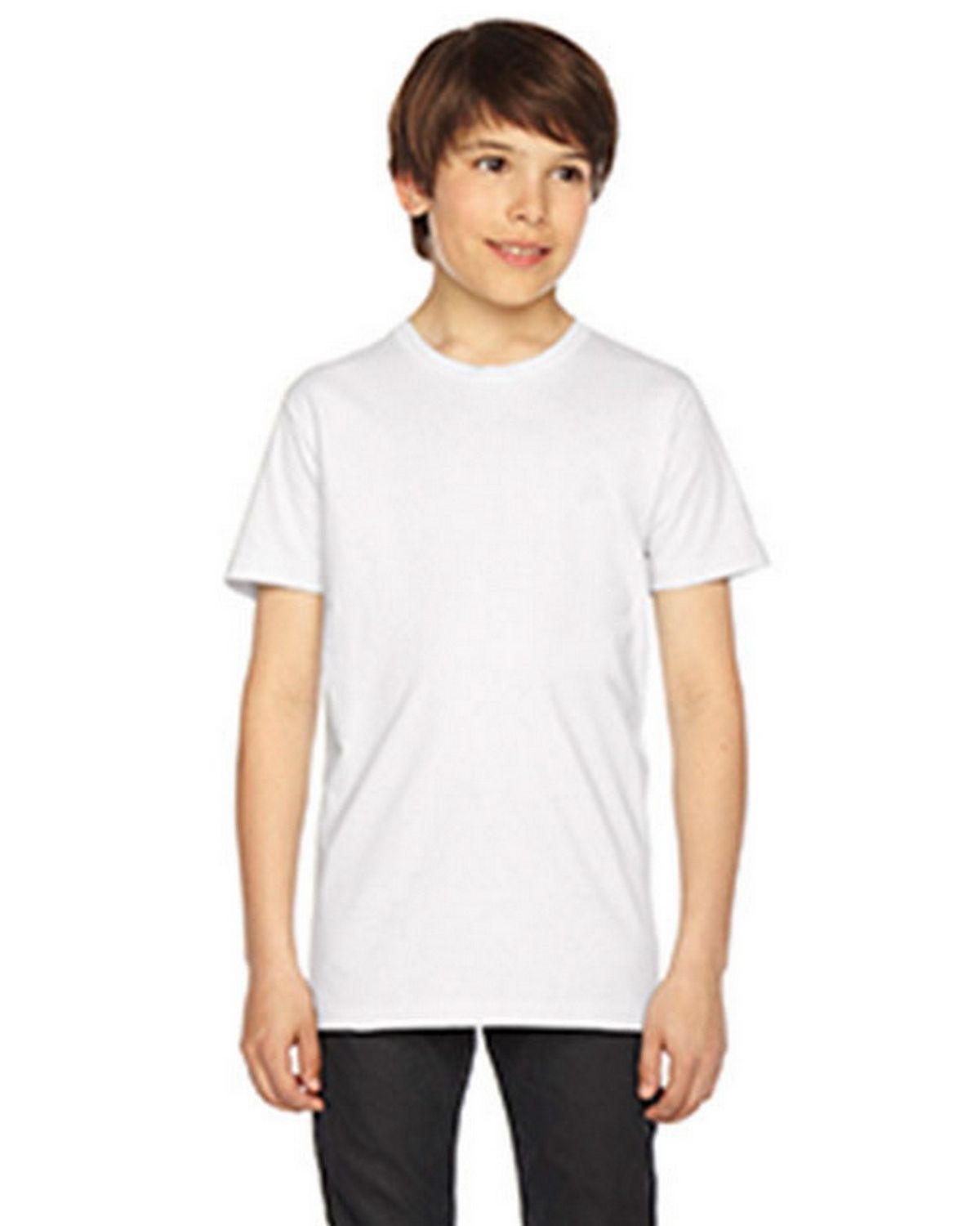 Size Chart for American Apparel 2201W Youth Fine Jersey T-Shirt