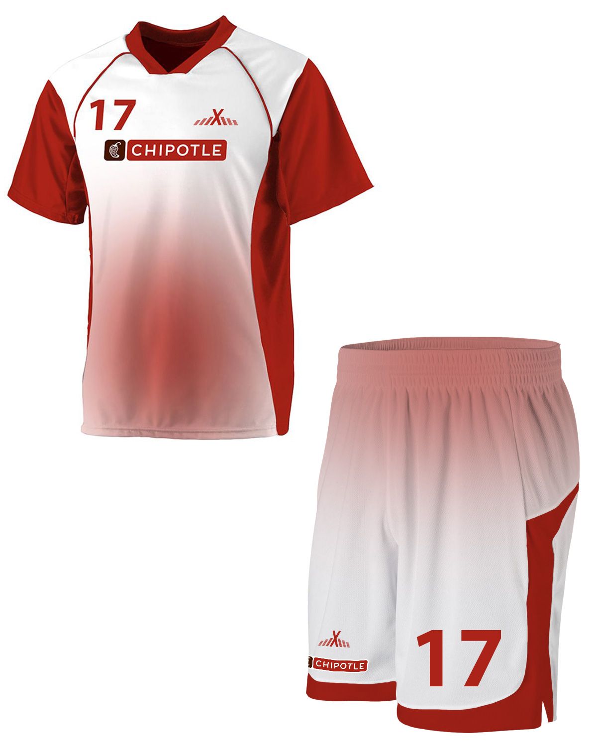 Soccer Uniforms:$17 each Jersey and shorts 