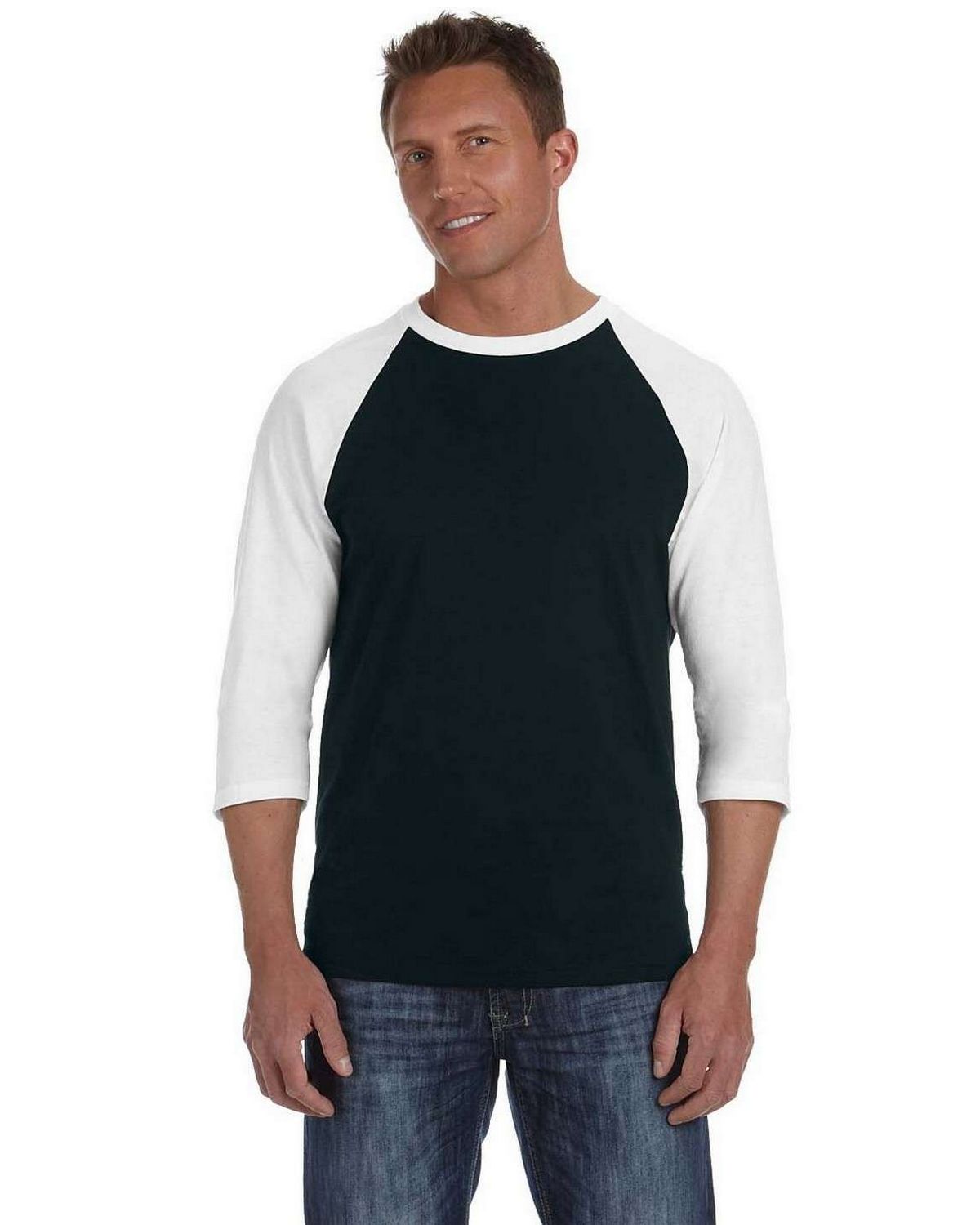 Anvil 2184 Men's Cotton Raglan Baseball T Shirt