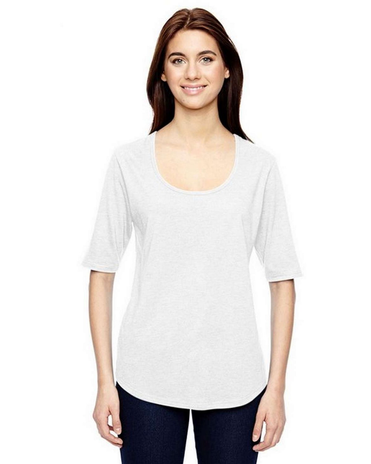 Anvil 6756L Women's Triblend Deep Scoop Half Sleeve T-Shirt
