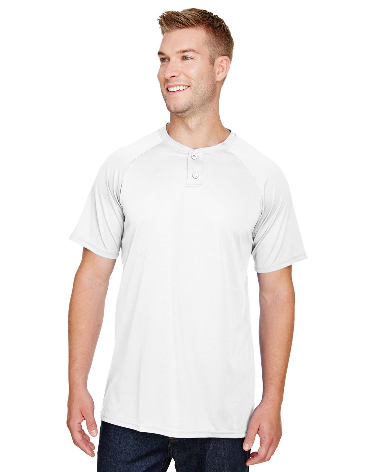1650 Augusta Sportswear Men's Short Sleeve Polyester Full Button Jersey T-Shirt 