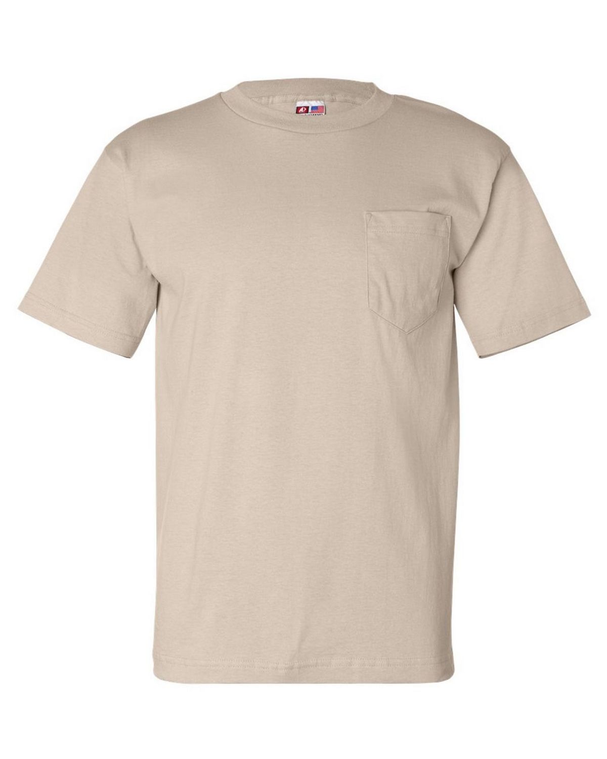 7100 Bayside Mens Short-Sleeve with Pocket Basic Tee Shirt 