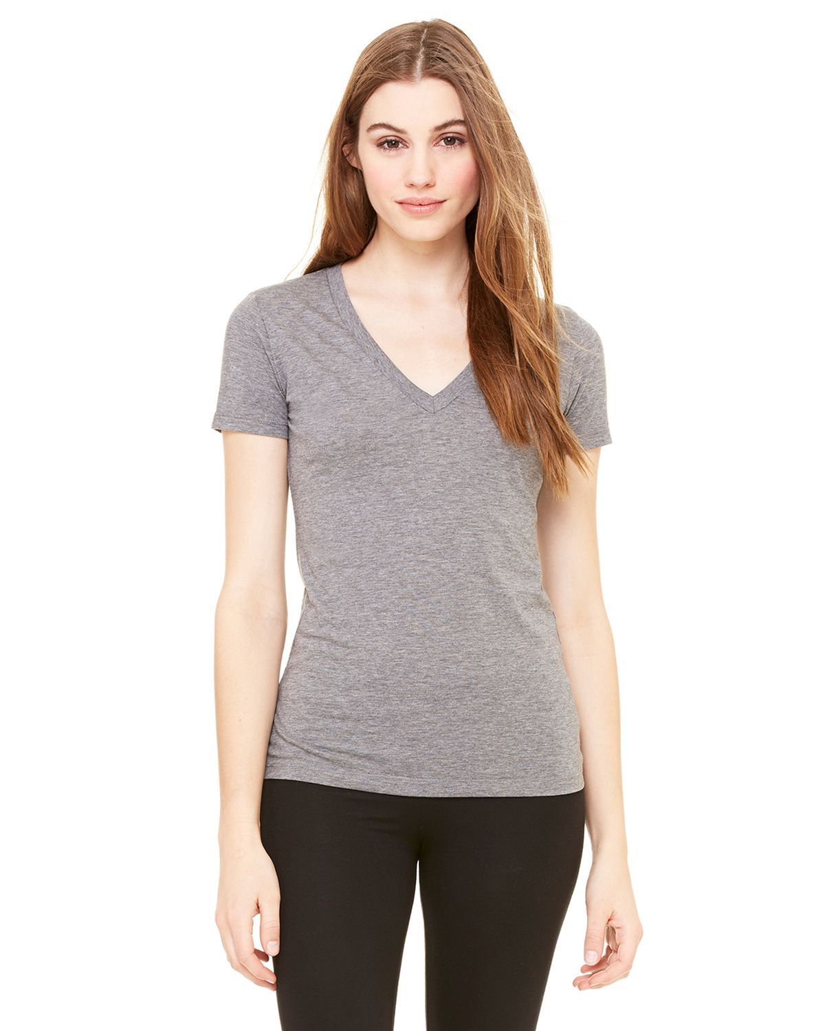 Download Buy Bella + Canvas 6035 Ladies Jersey Deep V-Neck Tee