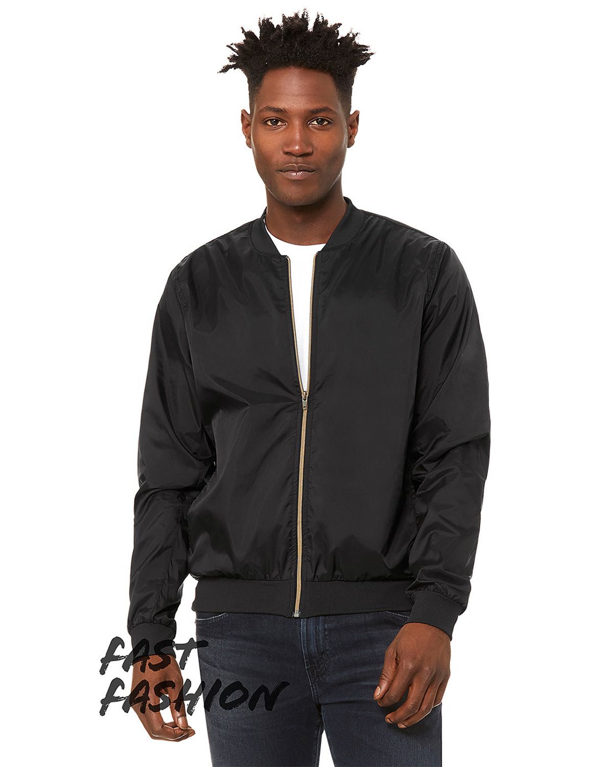 black lightweight bomber jacket