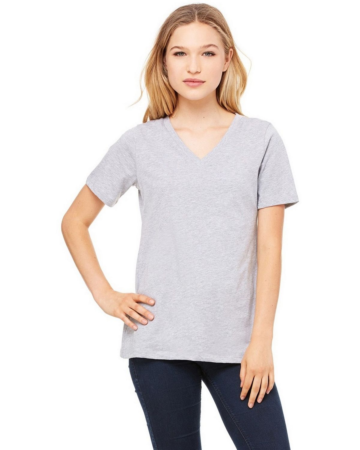 Bella + Canvas 6405 Ladies Missy’s Relaxed Jersey Short-Sleeve V-Neck T ...