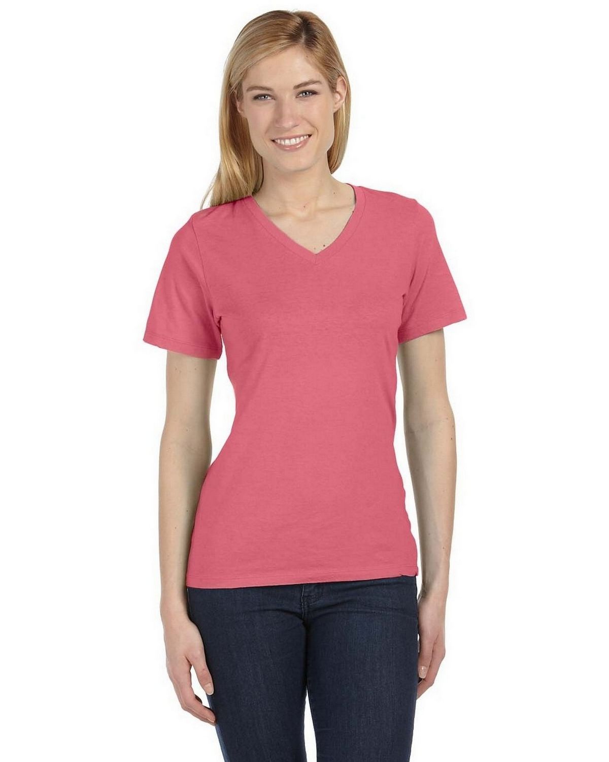 Bella + Canvas 6405 Ladies Missy’s Relaxed Jersey Short-Sleeve V-Neck T ...