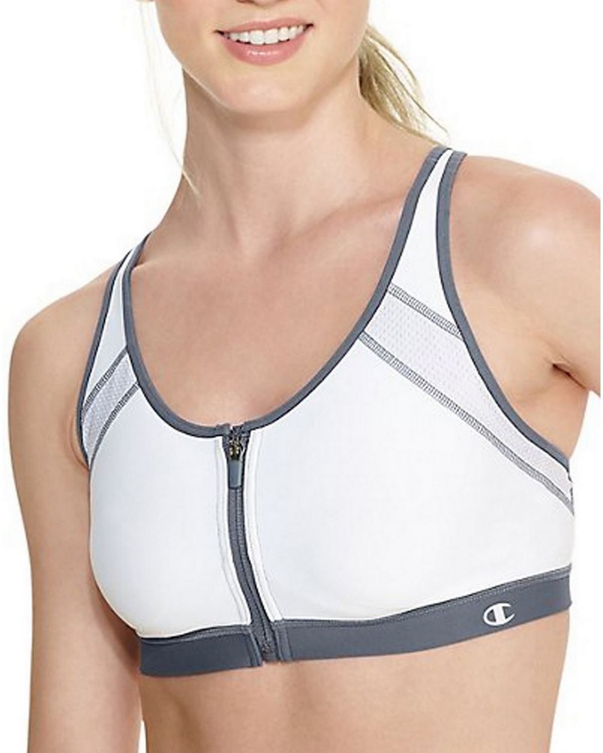 champion zip up sports bra