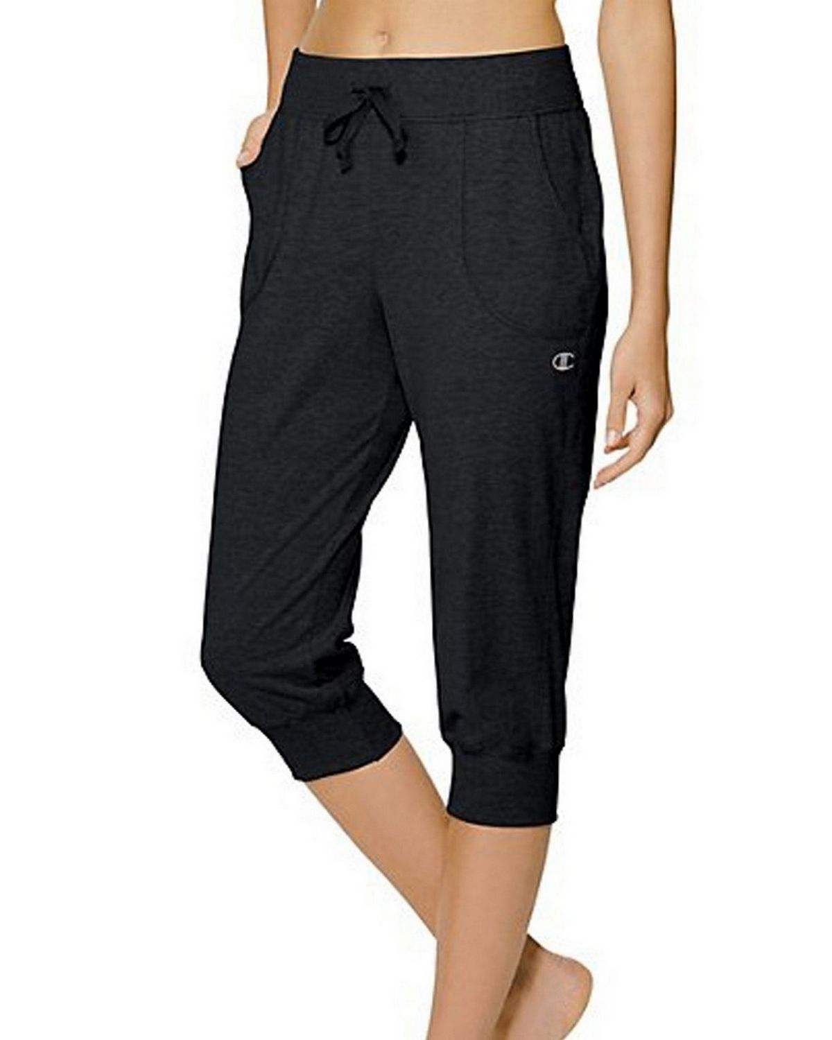 champion women's jersey banded knee pant