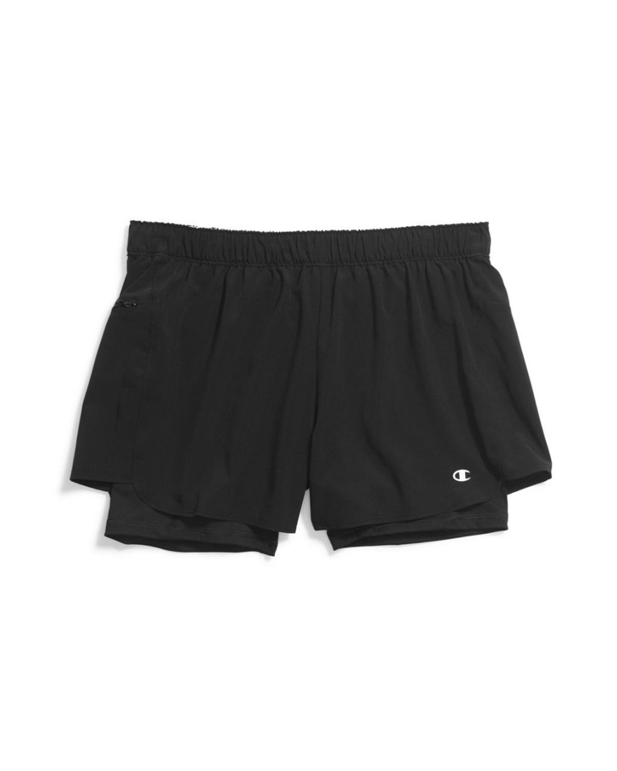 Womens Plus Stretch Woven 2 In 1 Shorts