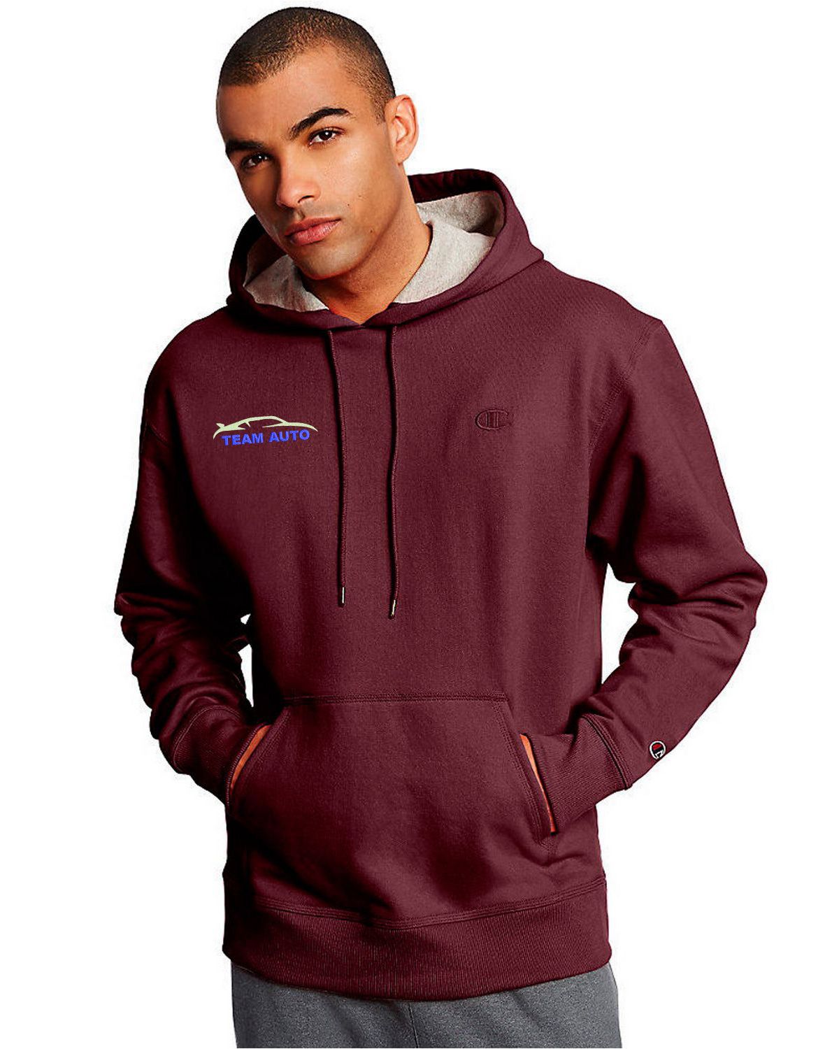 Team maroon champion hoodie Clearance