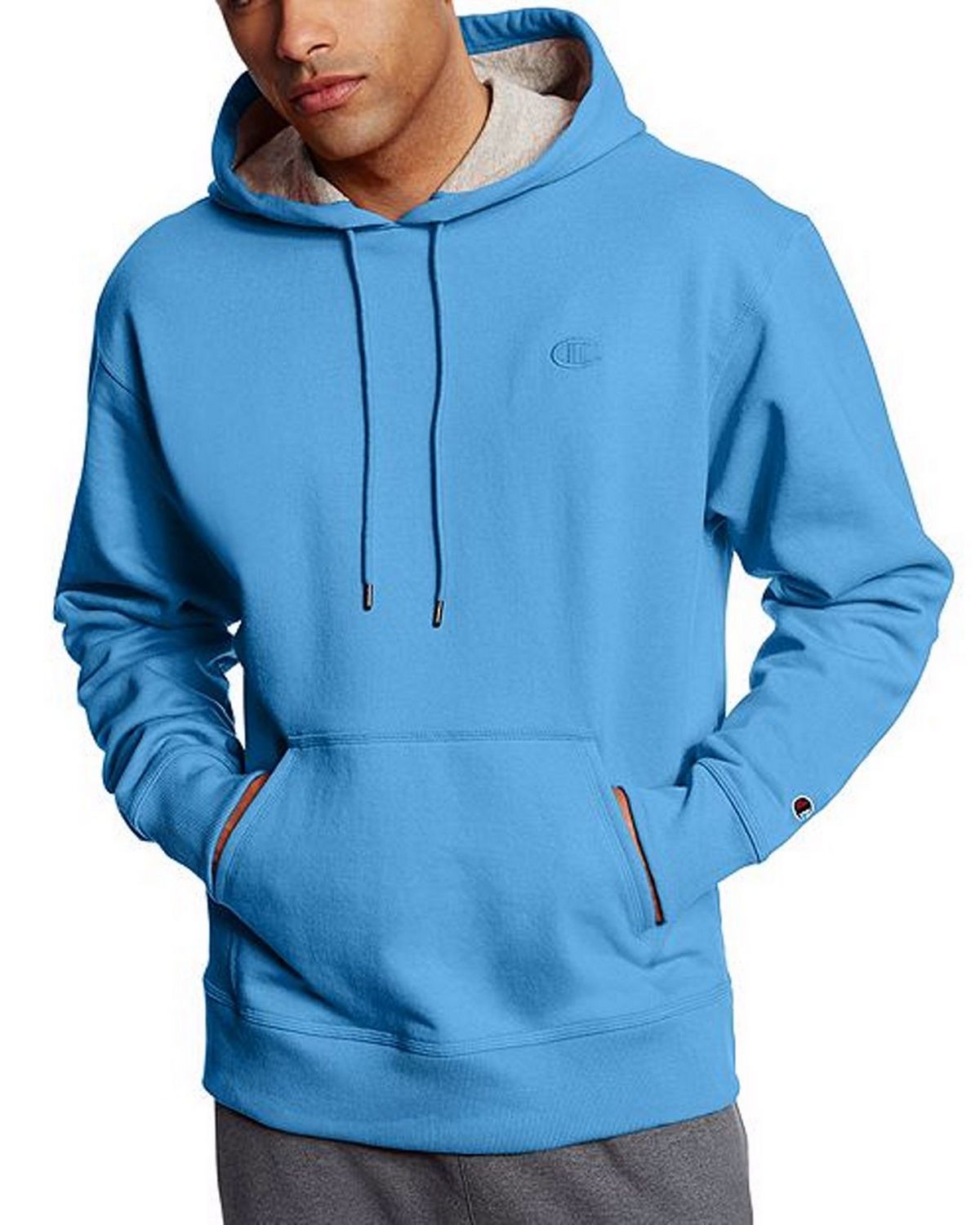 deep hotline blue champion hoodie