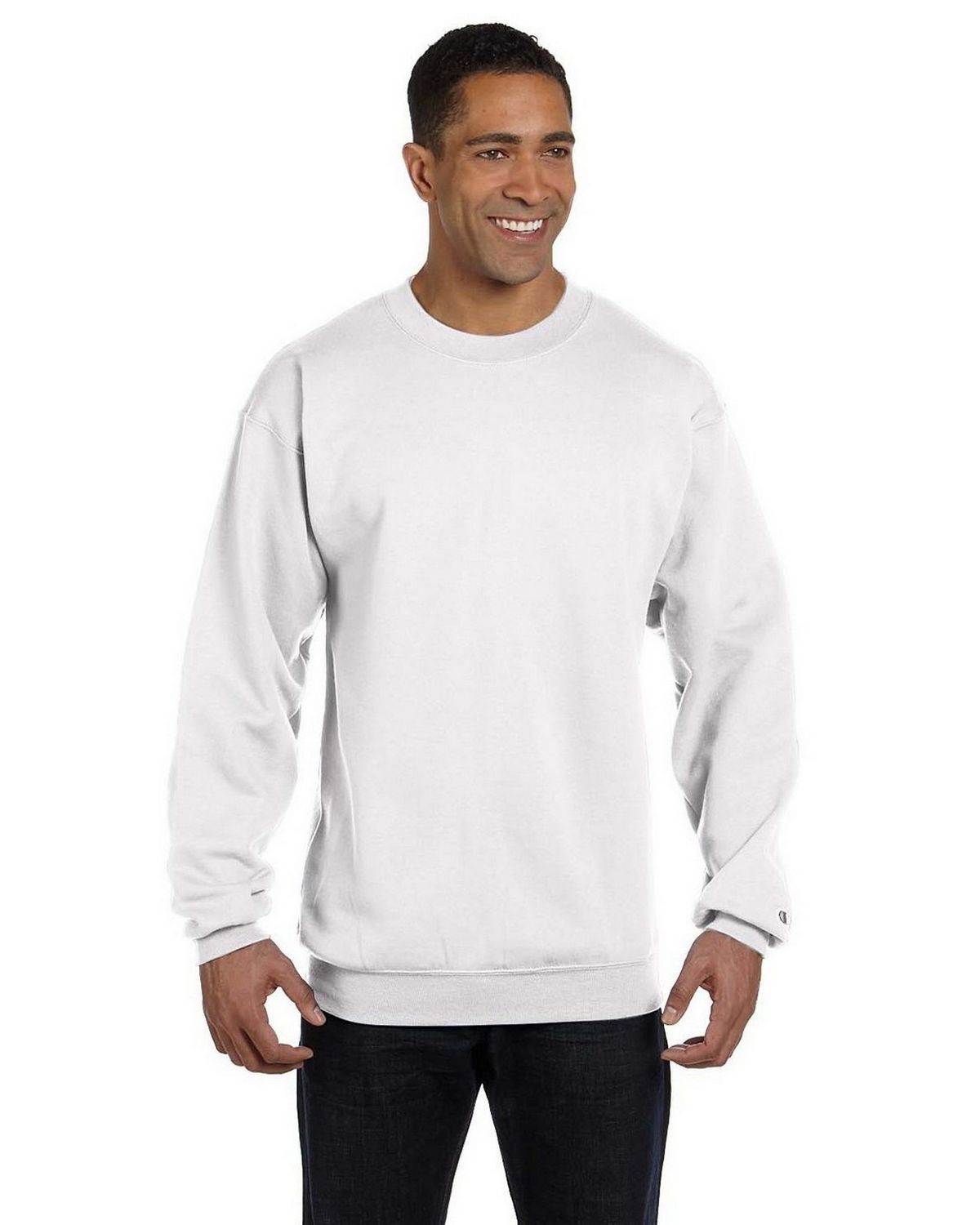 USED Men's Champion Cotton Blend Crew Neck Long Sleeved Sweatshirt 