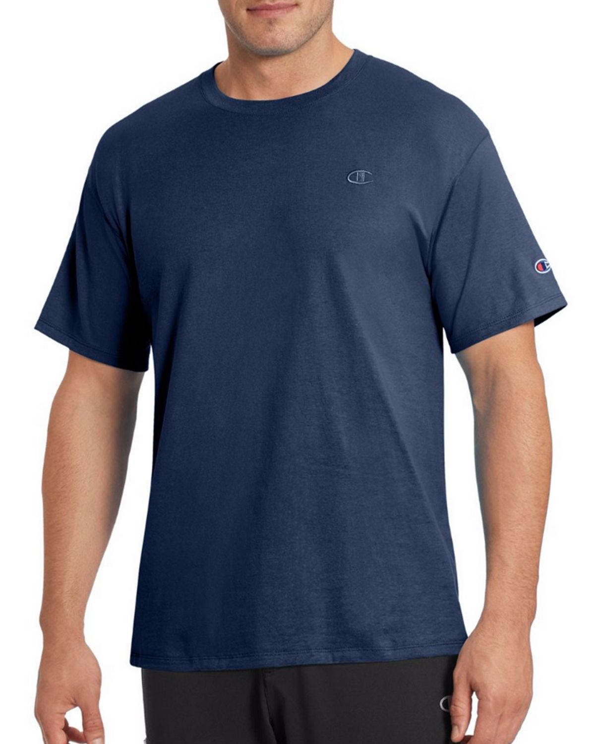 navy blue champion shirt
