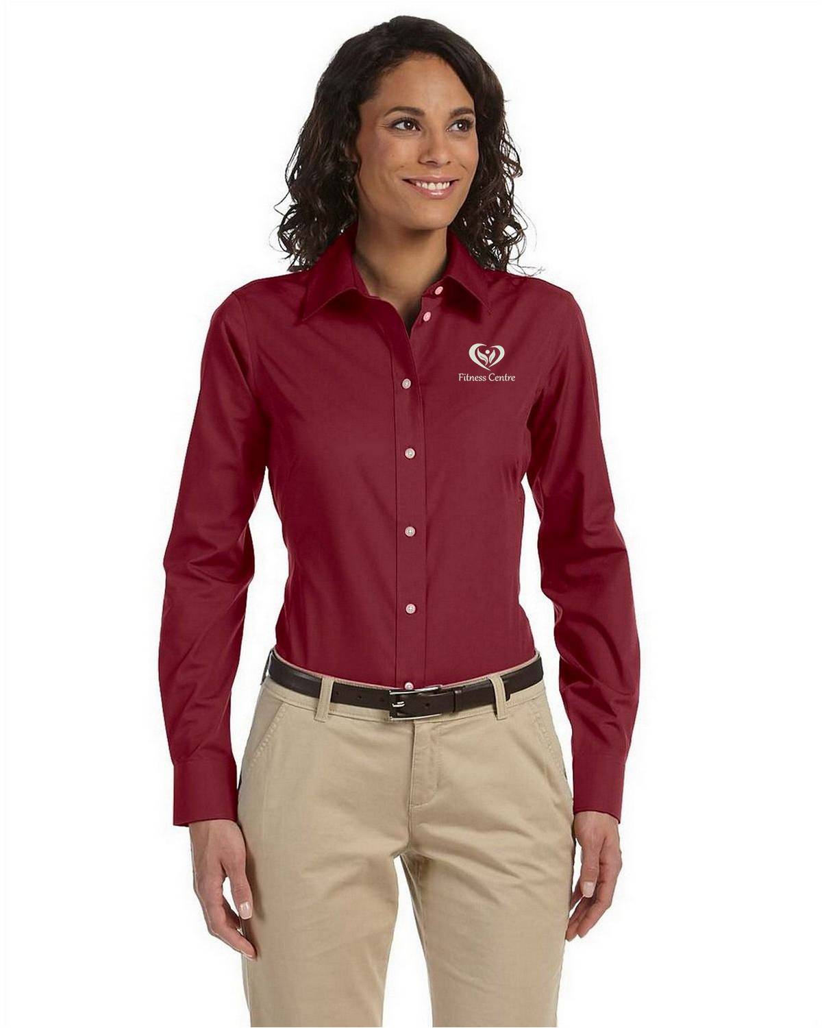 Chestnut Hill Ladies Executive Performance Broadcloth Shirt Fresh Pink Stripe CH600W M