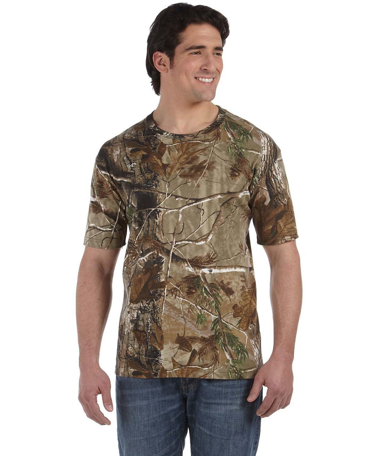 Men's Long Sleeve Forest Camo T-Shirt Realtree Print Woodland Camouflage Top 