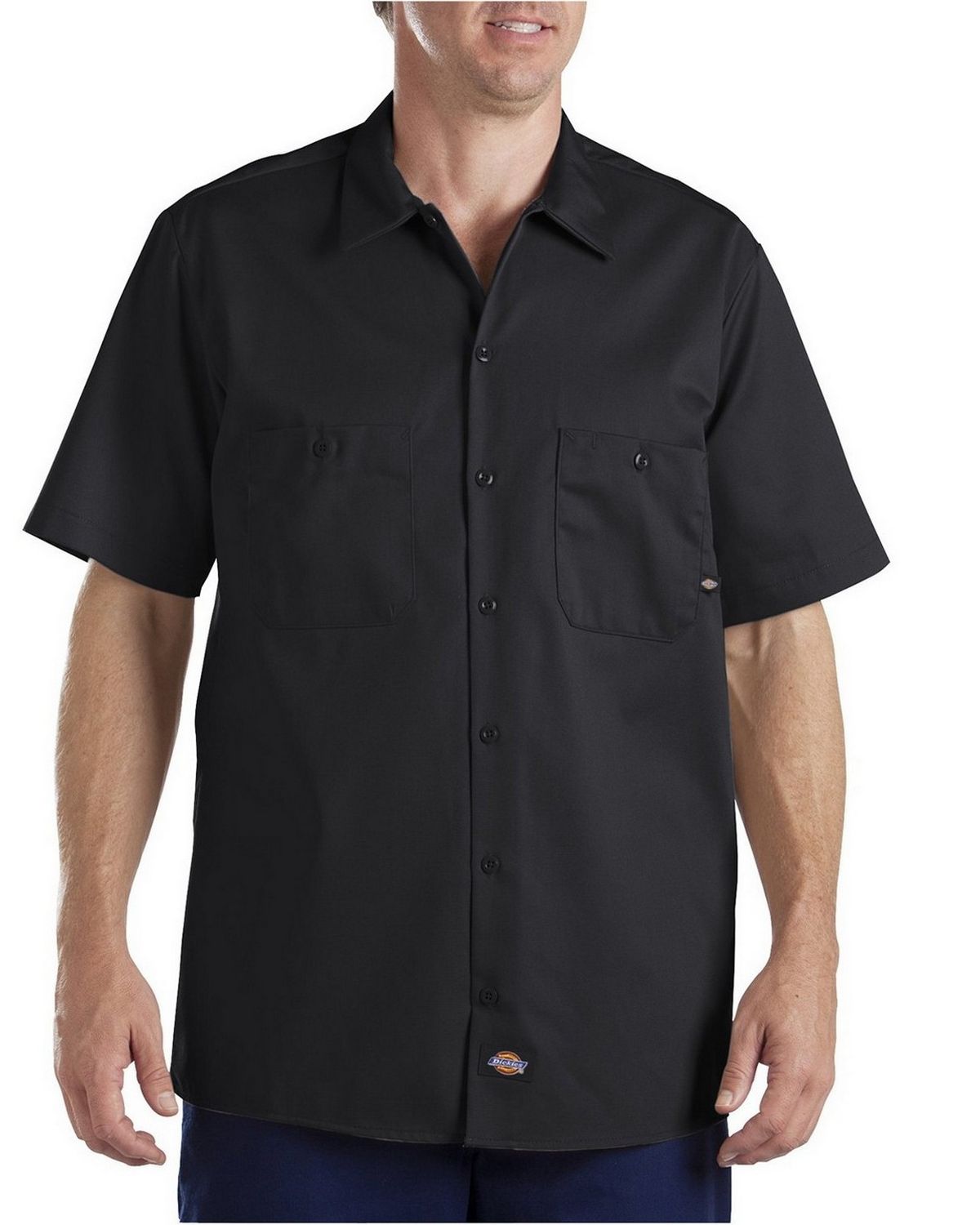 Dickies LS307 Industrial Short-Sleeve Cotton Work Shirt - ApparelnBags.com