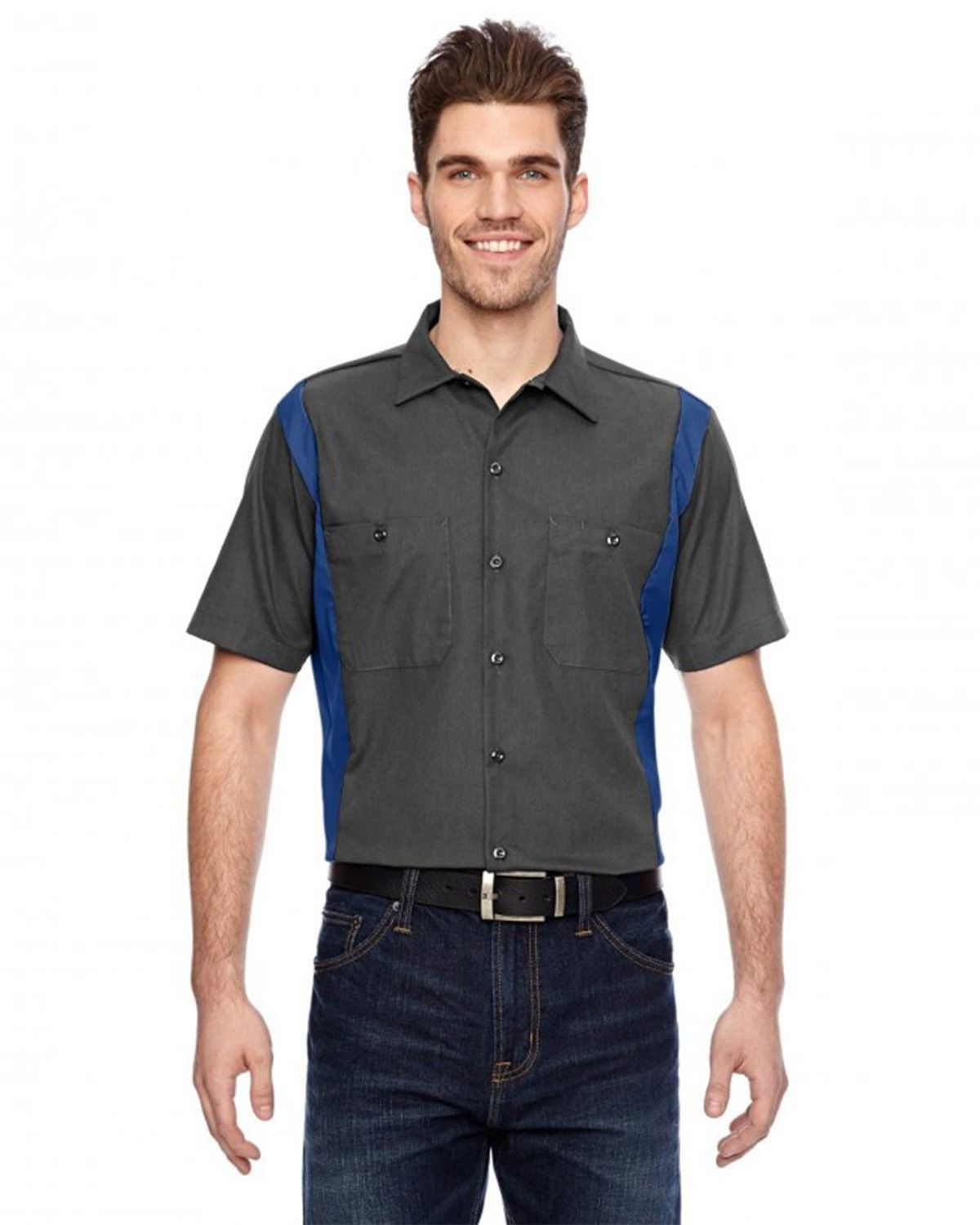 Dickies LS524 Industrial Short-Sleeve Color Block Shirt