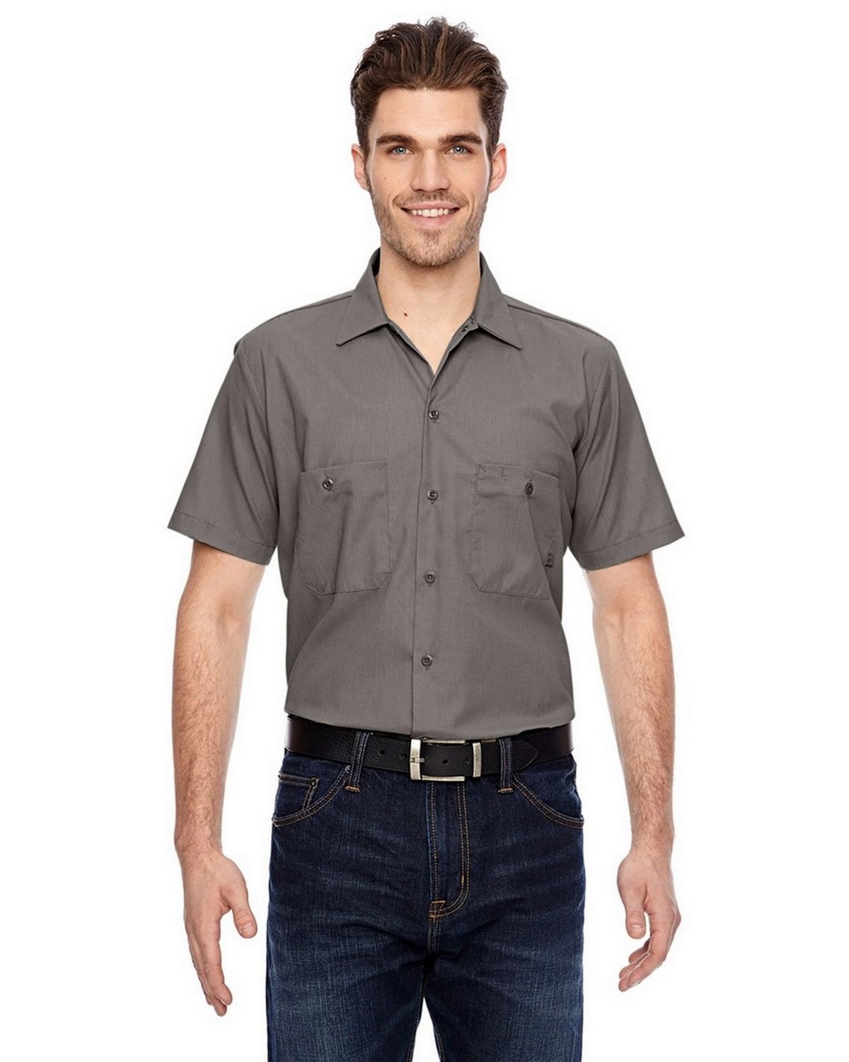 Dickies LS535 Men's Industrial Short Sleeve Work Shirt - ApparelnBags.com