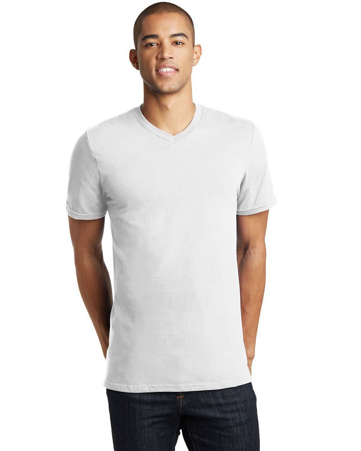 Size Chart for District DT5500 Young Mens The Concert V-Neck Tee