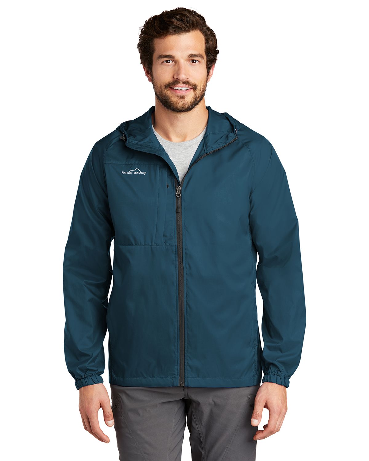 Eddie Bauer Logo Embroidered Packable Wind Jacket at ApparelnBags.com