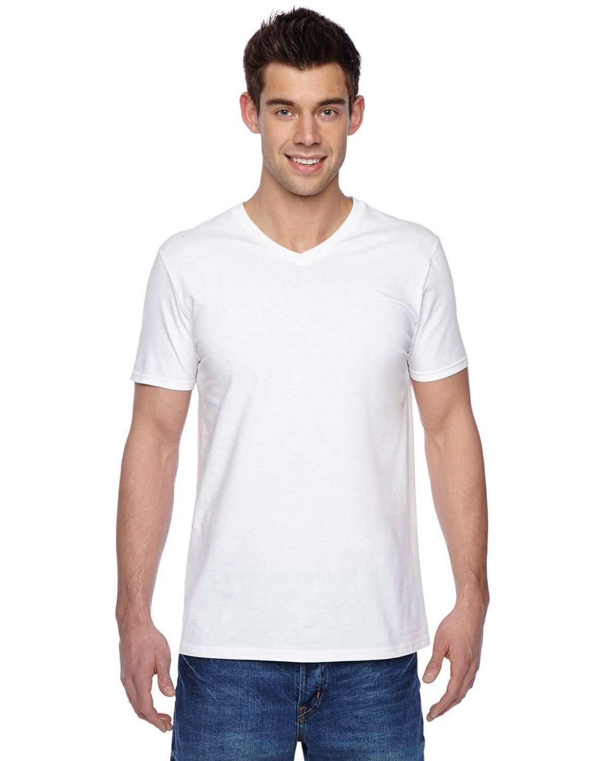 Size Chart for Fruit Of The Loom SFV Adult Sofspun V-Neck T-Shirt