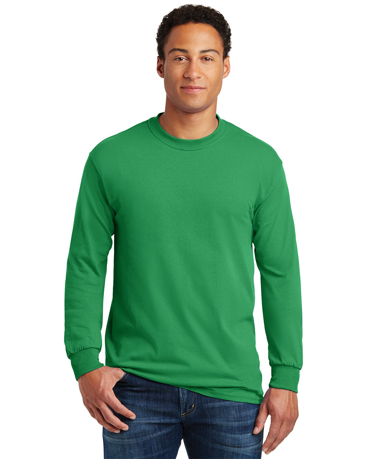 Gildan 5400 Heavy Cotton 100% Cotton Long Sleeve T Shirt - ApparelnBags.com